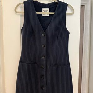 Abercrombie & Fitch Blue Sheath Dress Sleeveless V-Neck Work